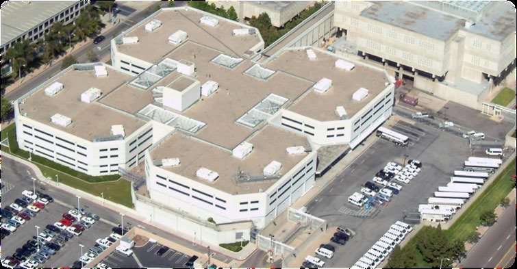 Aerial view of the Orange County Intake Release Center and surrounding jail buildings